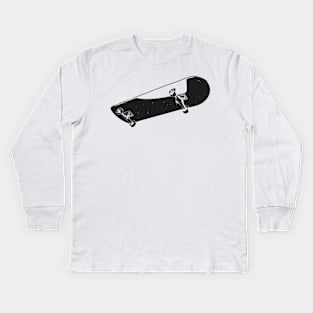 Skateboard Simplistic Skate Skateboarding Kids Long Sleeve T-Shirt